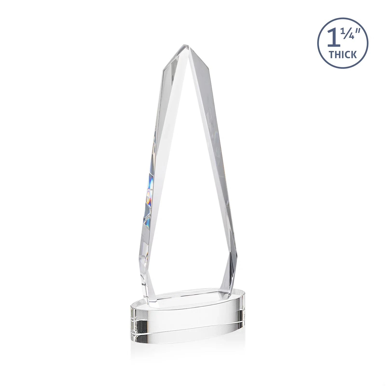 Custom Optical Crystal Tower Award on Oval Base, with your logo for company anniversary events