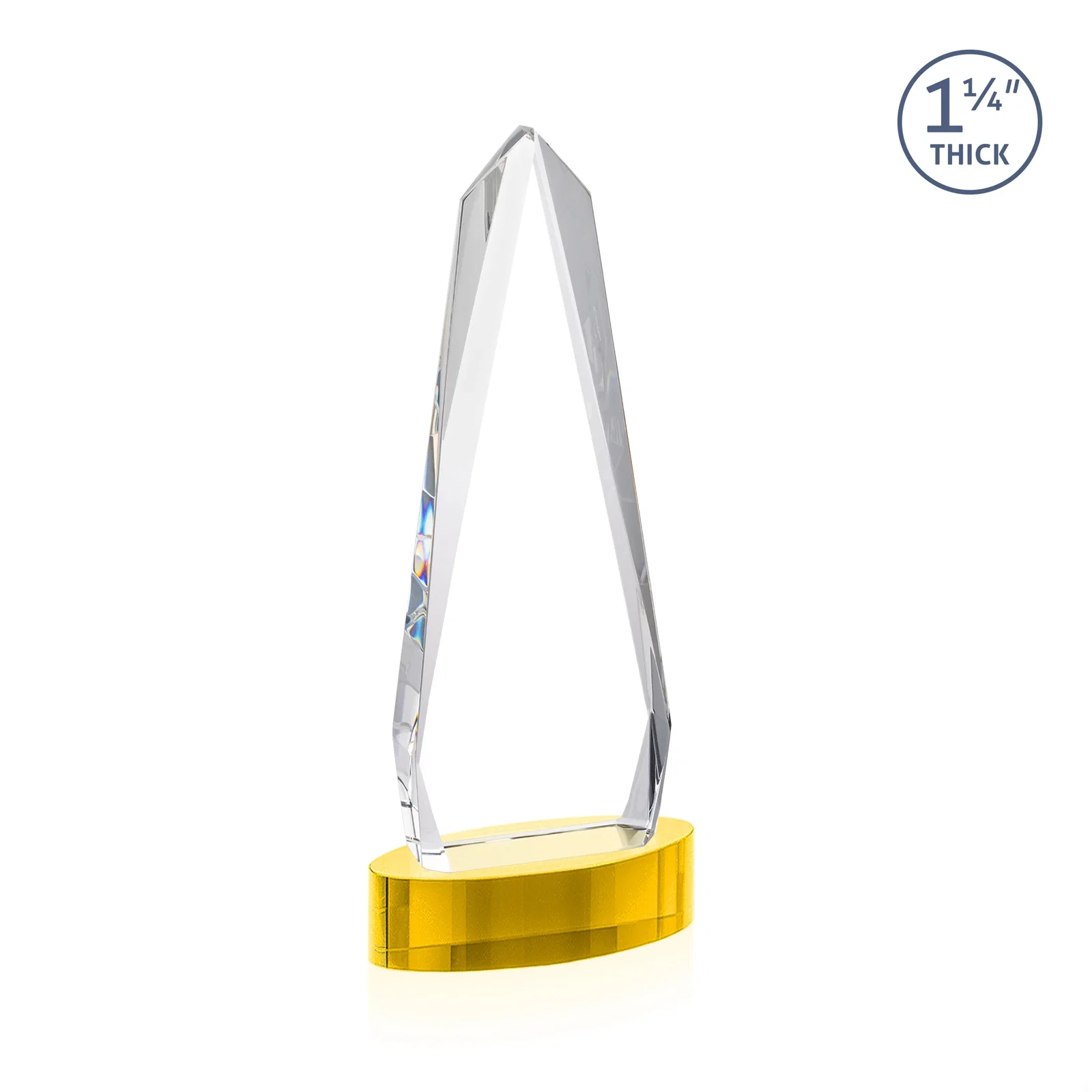Personalized Optical Crystal Tower Award on Oval Base, with your logo for service anniversary gifts