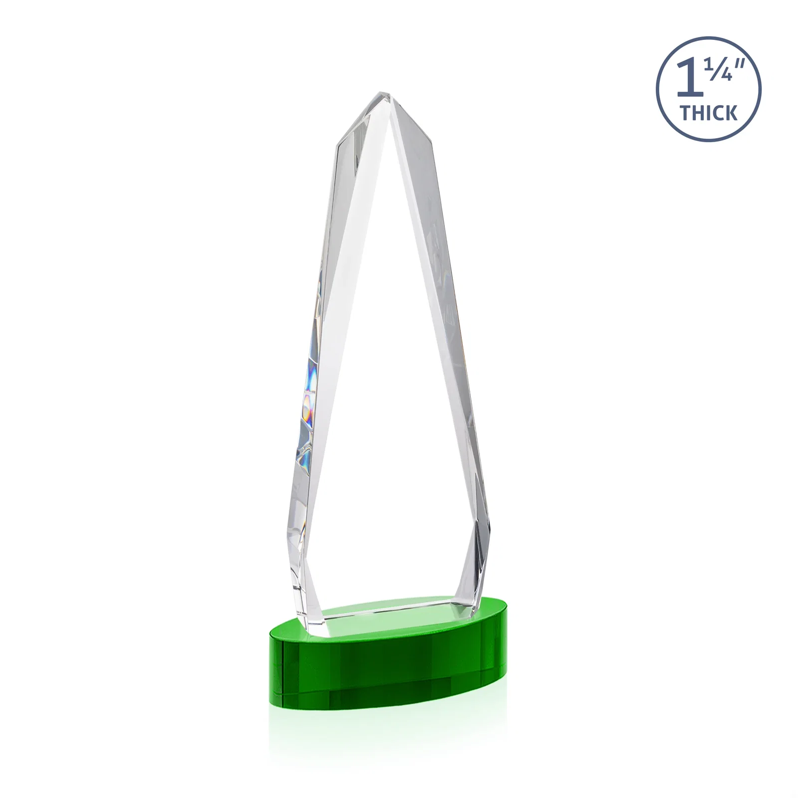 Personalized Optical Crystal Tower Award on Oval Base, with your logo for team milestone celebrations