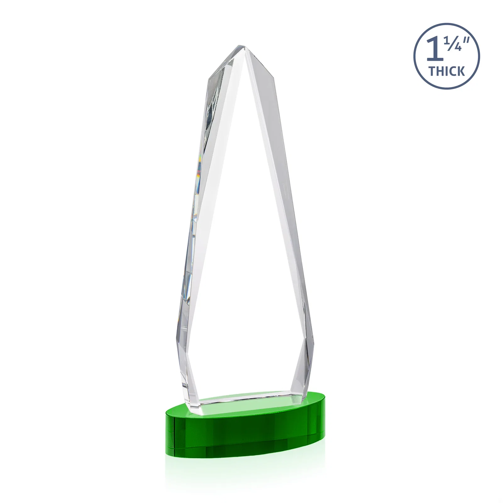 Personalized Optical Crystal Tower Award on Oval Base, with your logo for donor appreciation