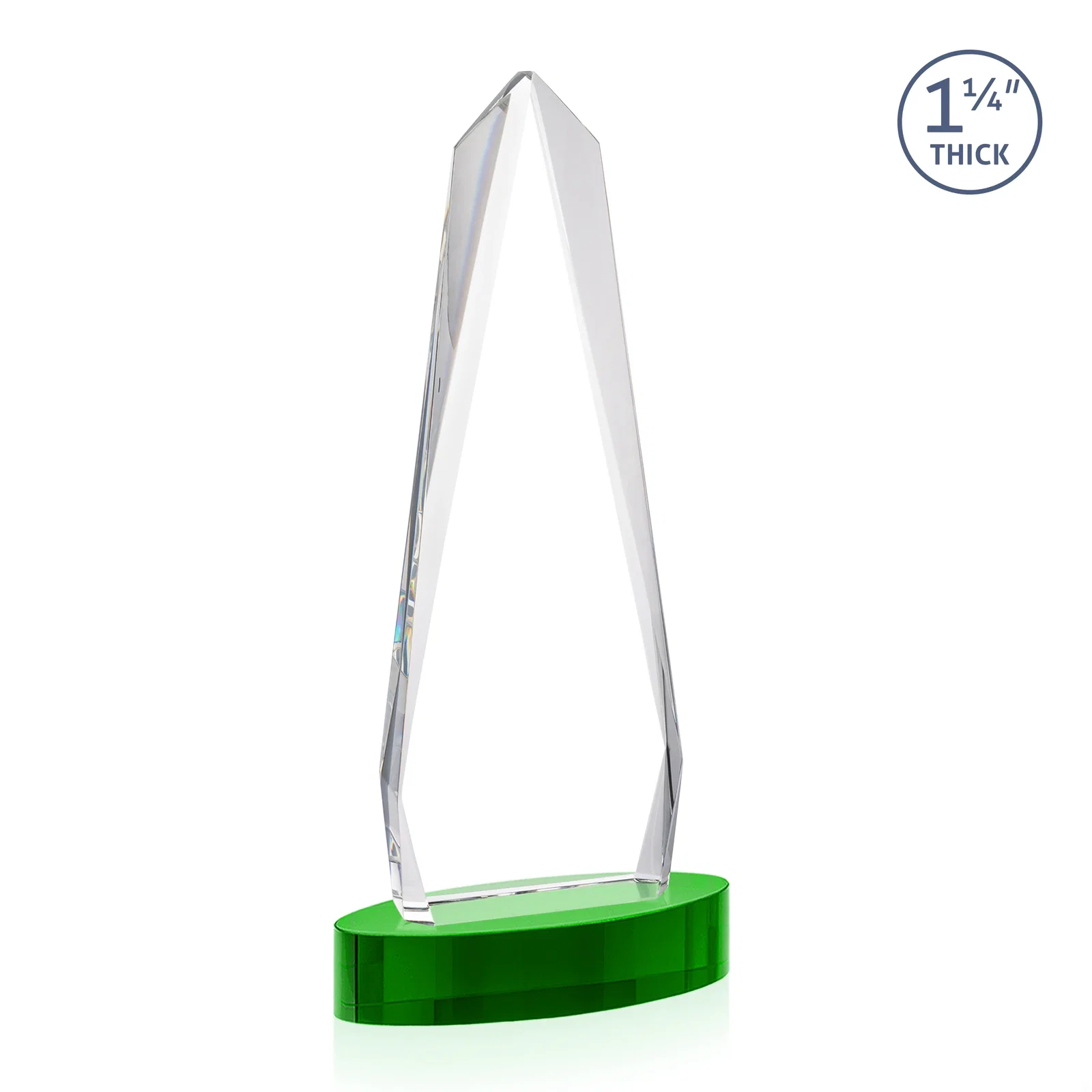 Personalized Optical Crystal Tower Award on Oval Base, with your logo for graduation ceremonies