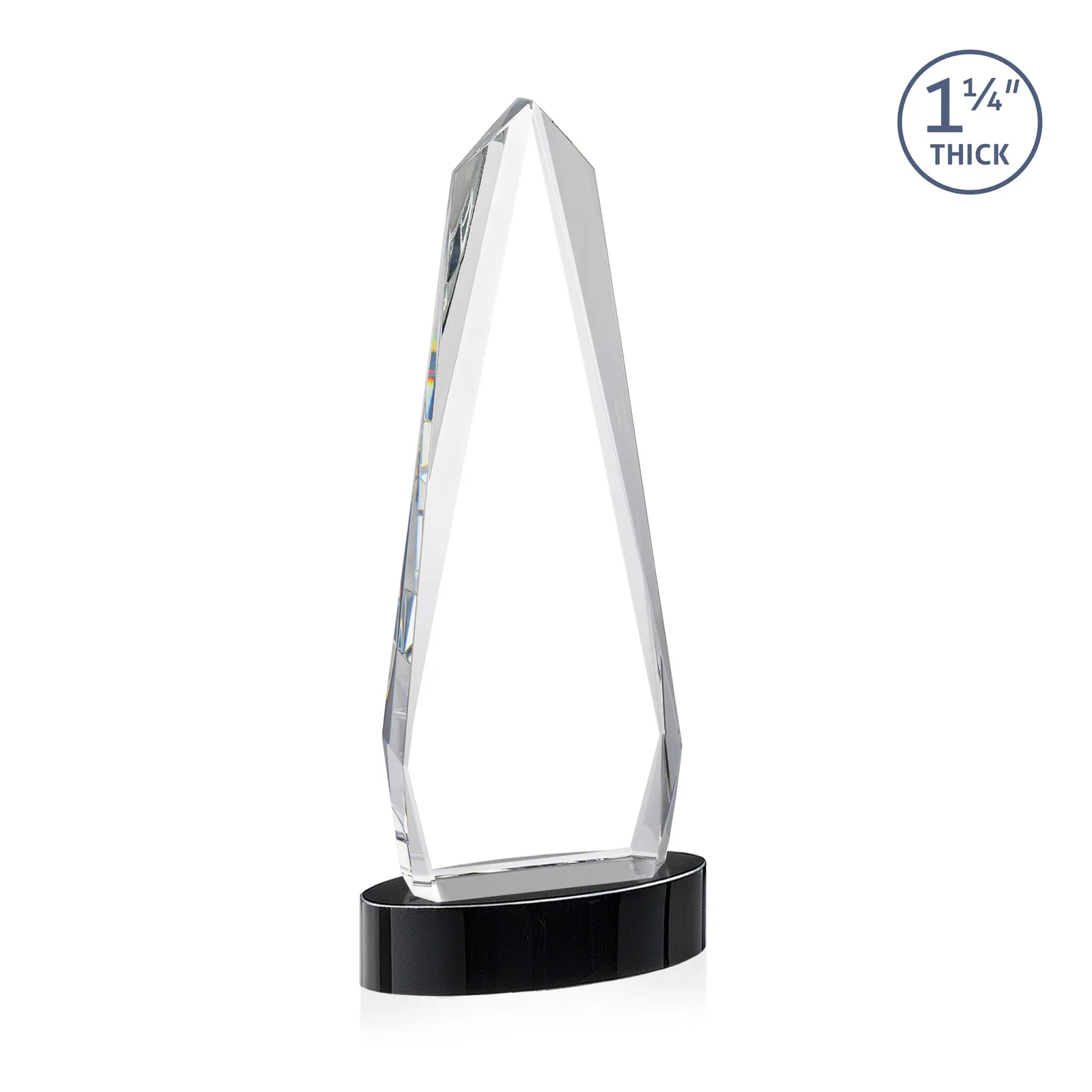 Personalized Optical Crystal Tower Award on Oval Base, with your logo for volunteer appreciation