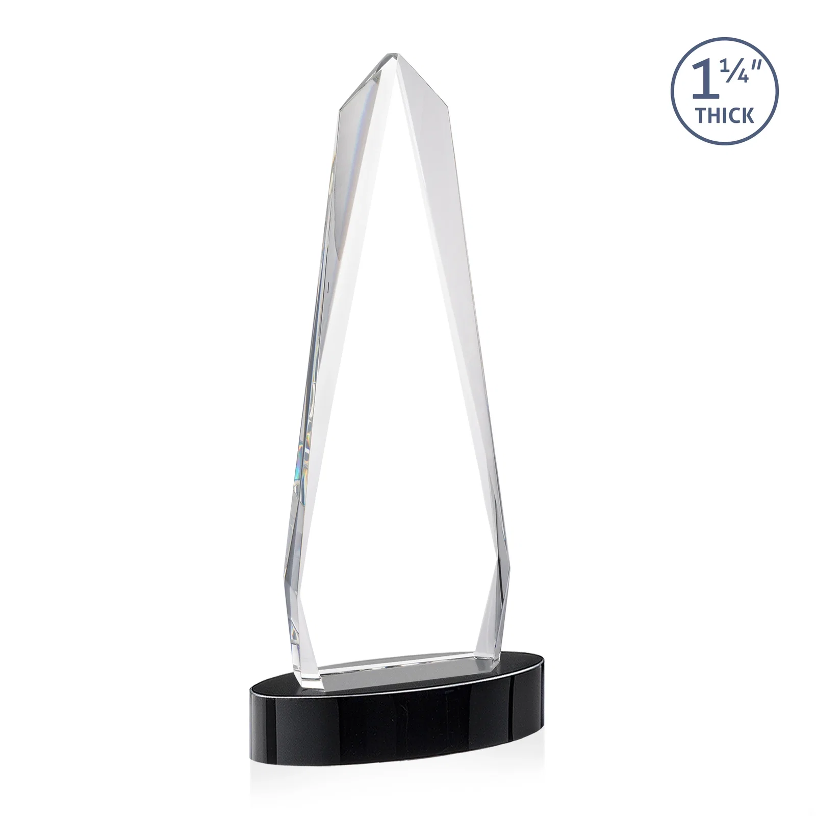 Personalized Optical Crystal Tower Award on Oval Base, with your logo for dealer and partner awards