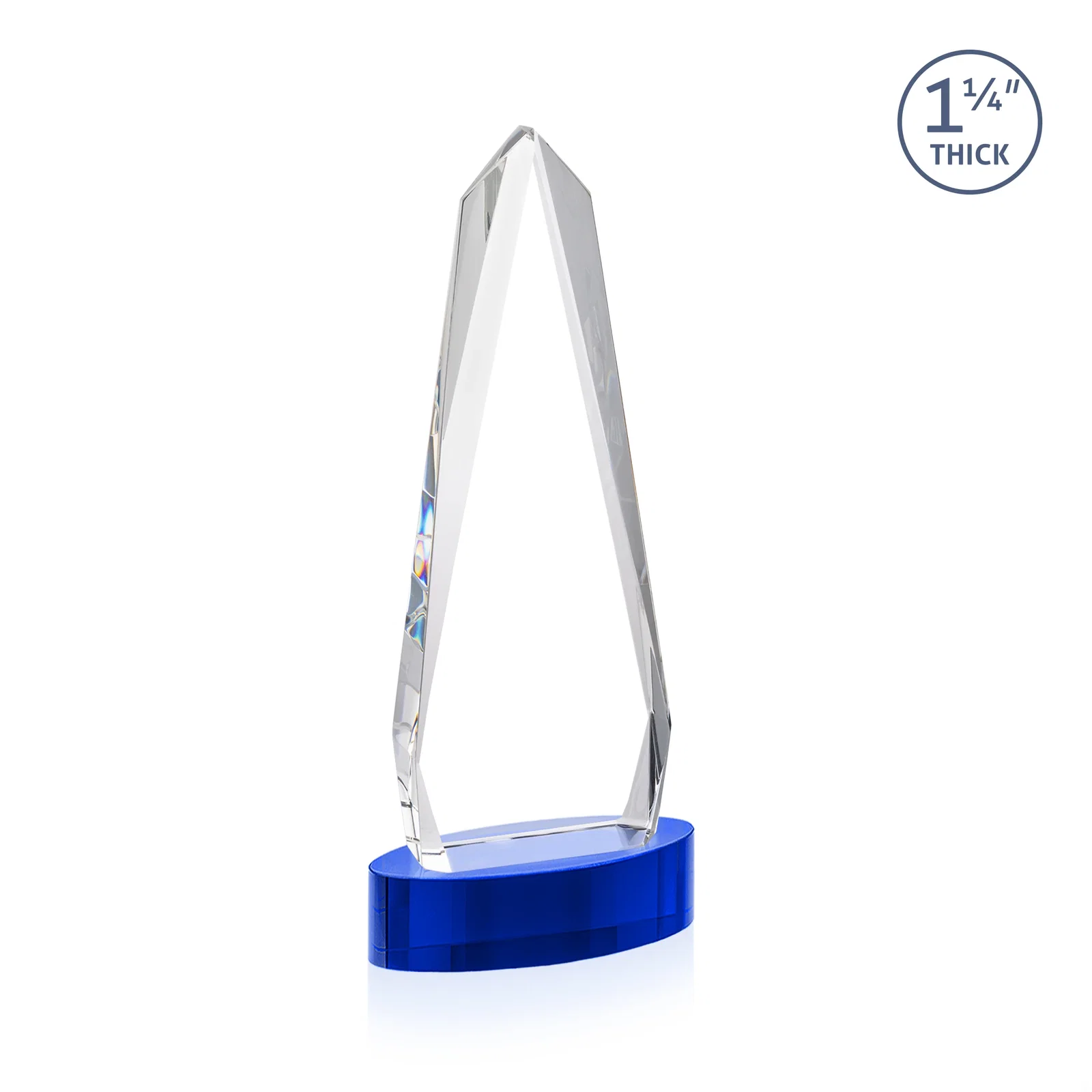 Personalized Optical Crystal Tower Award on Oval Base, with your logo for company anniversary events