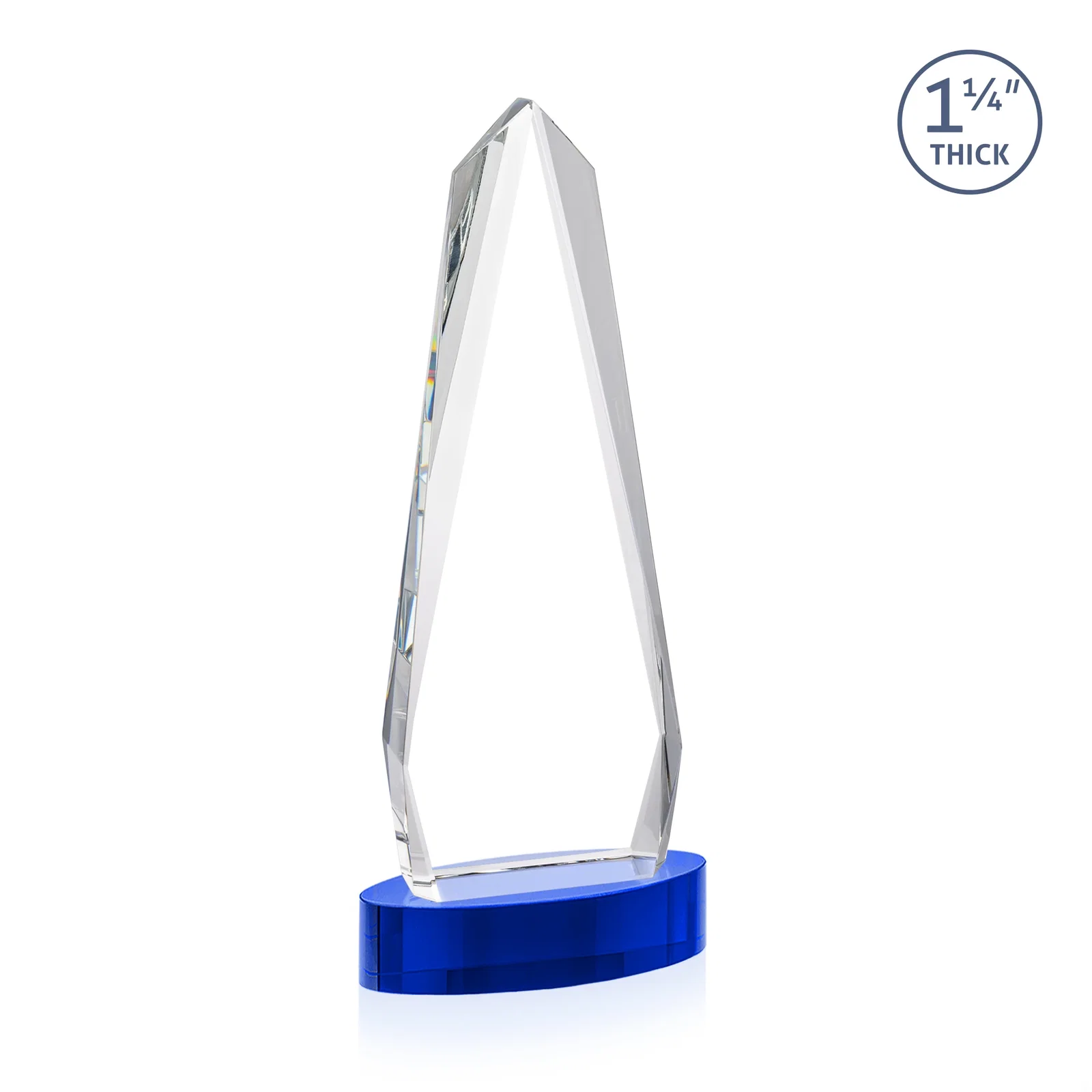 Promotional Optical Crystal Tower Award on Oval Base, with your logo for employee recognition