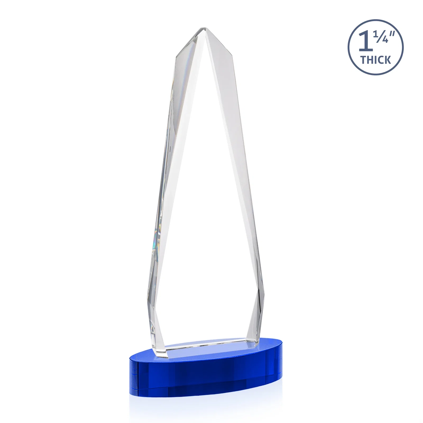 Promotional Optical Crystal Tower Award on Oval Base, with your logo for corporate award ceremonies