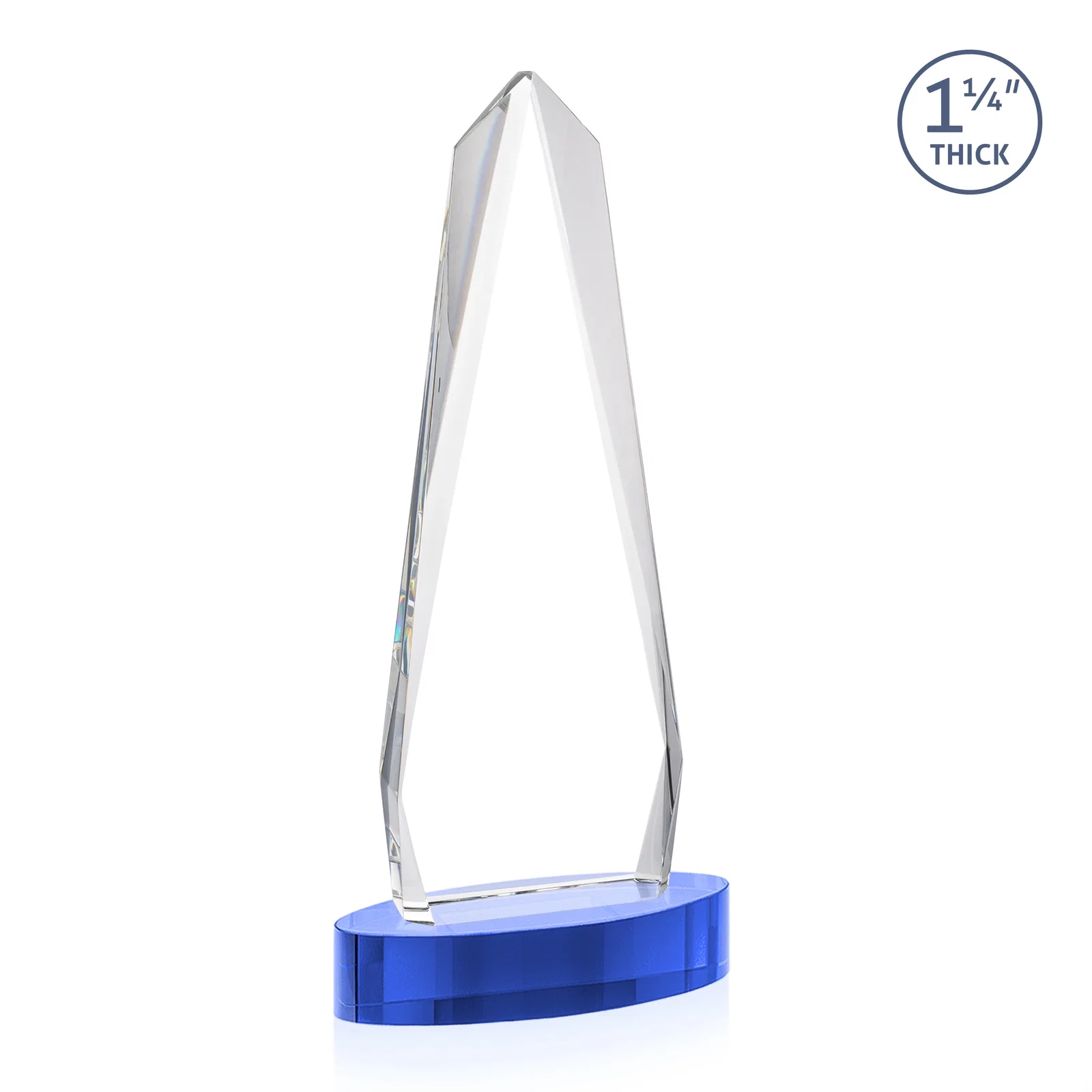 Promotional Optical Crystal Tower Award on Oval Base, with your logo for graduation ceremonies