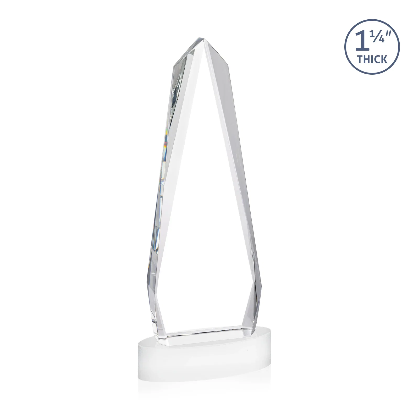 Promotional Optical Crystal Tower Award on Oval Base, with your logo for volunteer appreciation