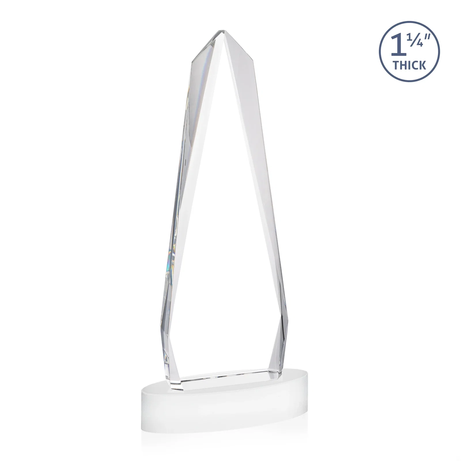 Promotional Optical Crystal Tower Award on Oval Base, with your logo for dealer and partner awards