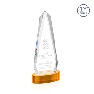 Optical Crystal Tower Award on Oval Base