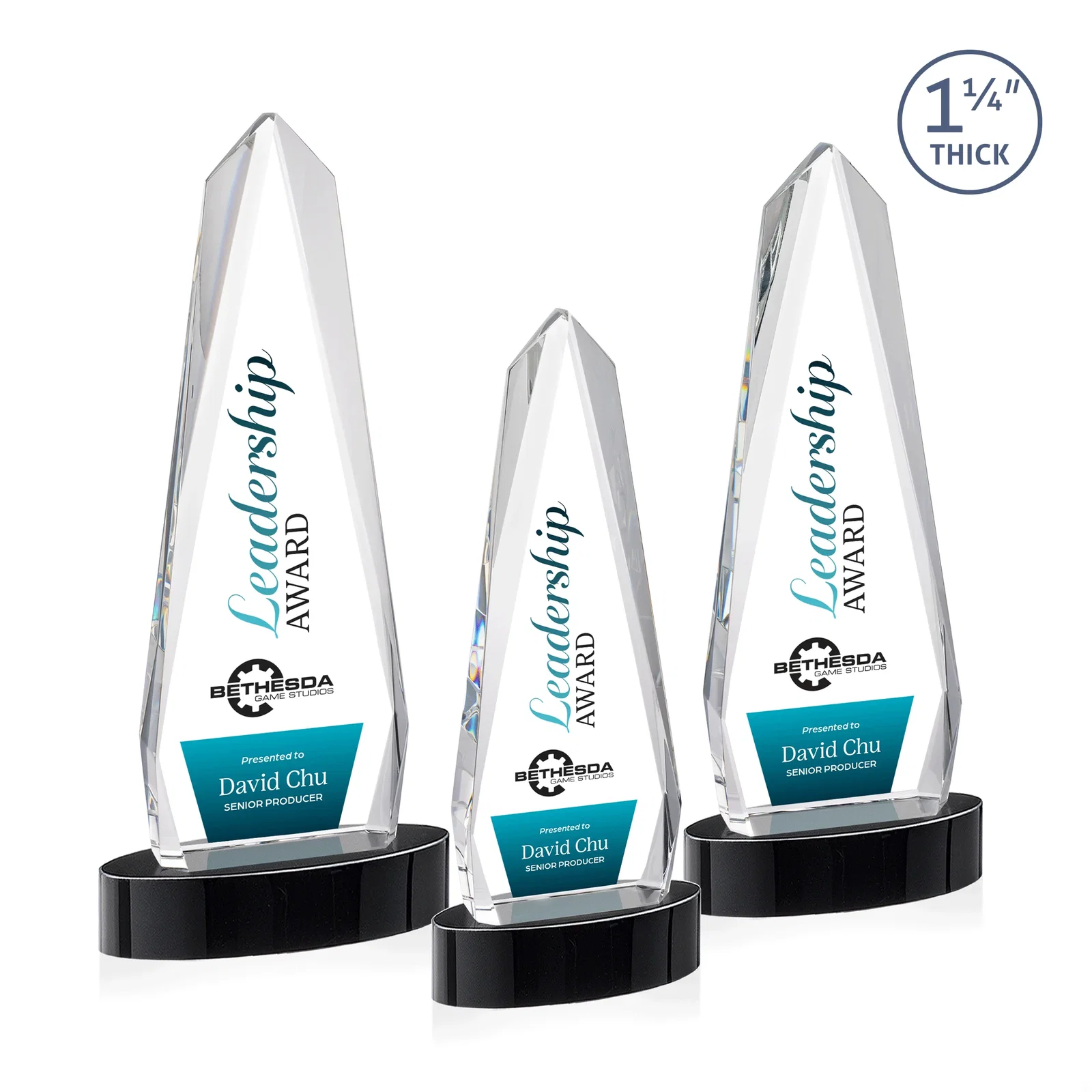 Customized Optical Crystal Tower Award on Oval Base for donor appreciation
