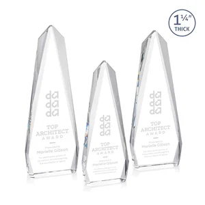 Faceted Optical Crystal Tapered Obelisk Award