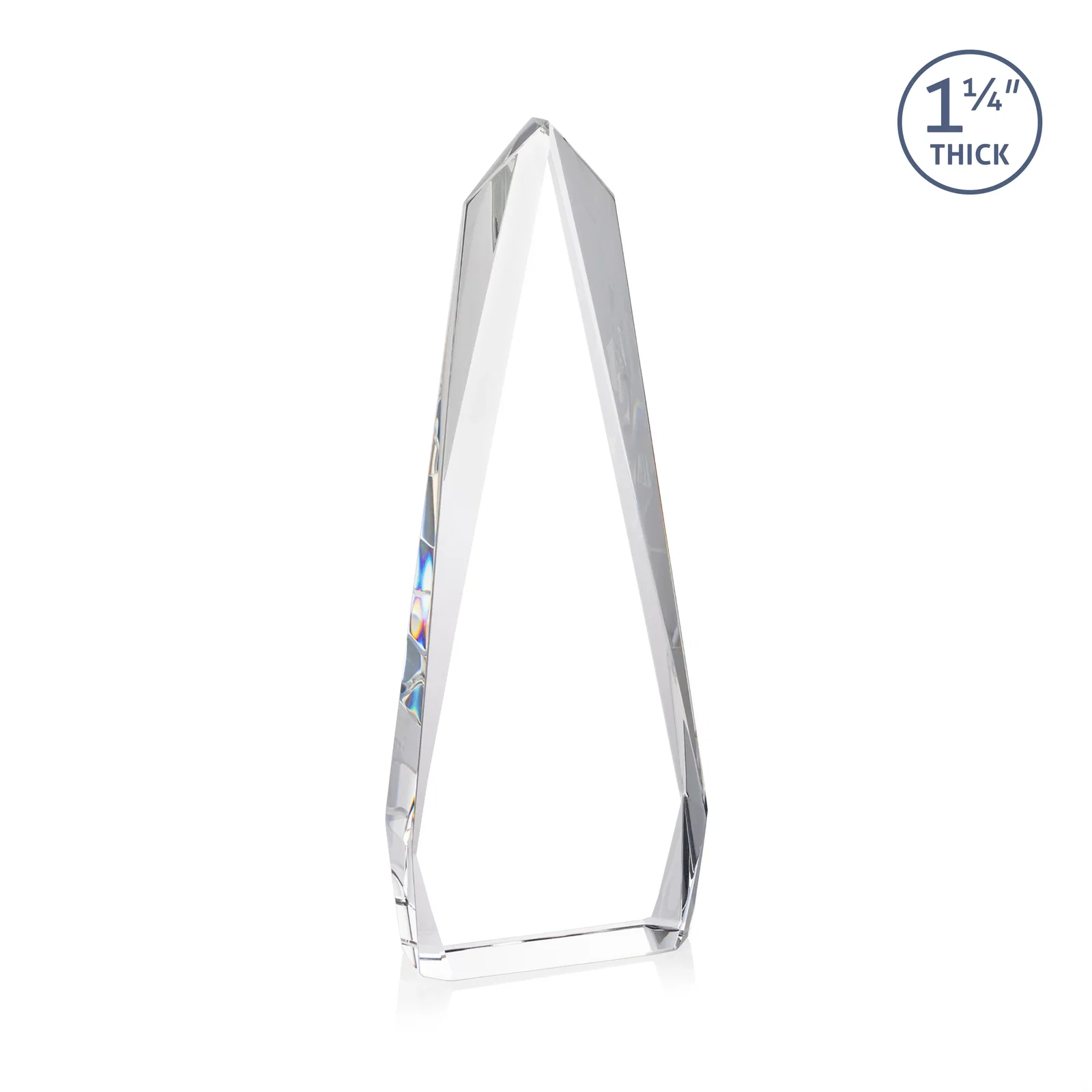 Custom Faceted Optical Crystal Tapered Obelisk Award, awards for company anniversary events