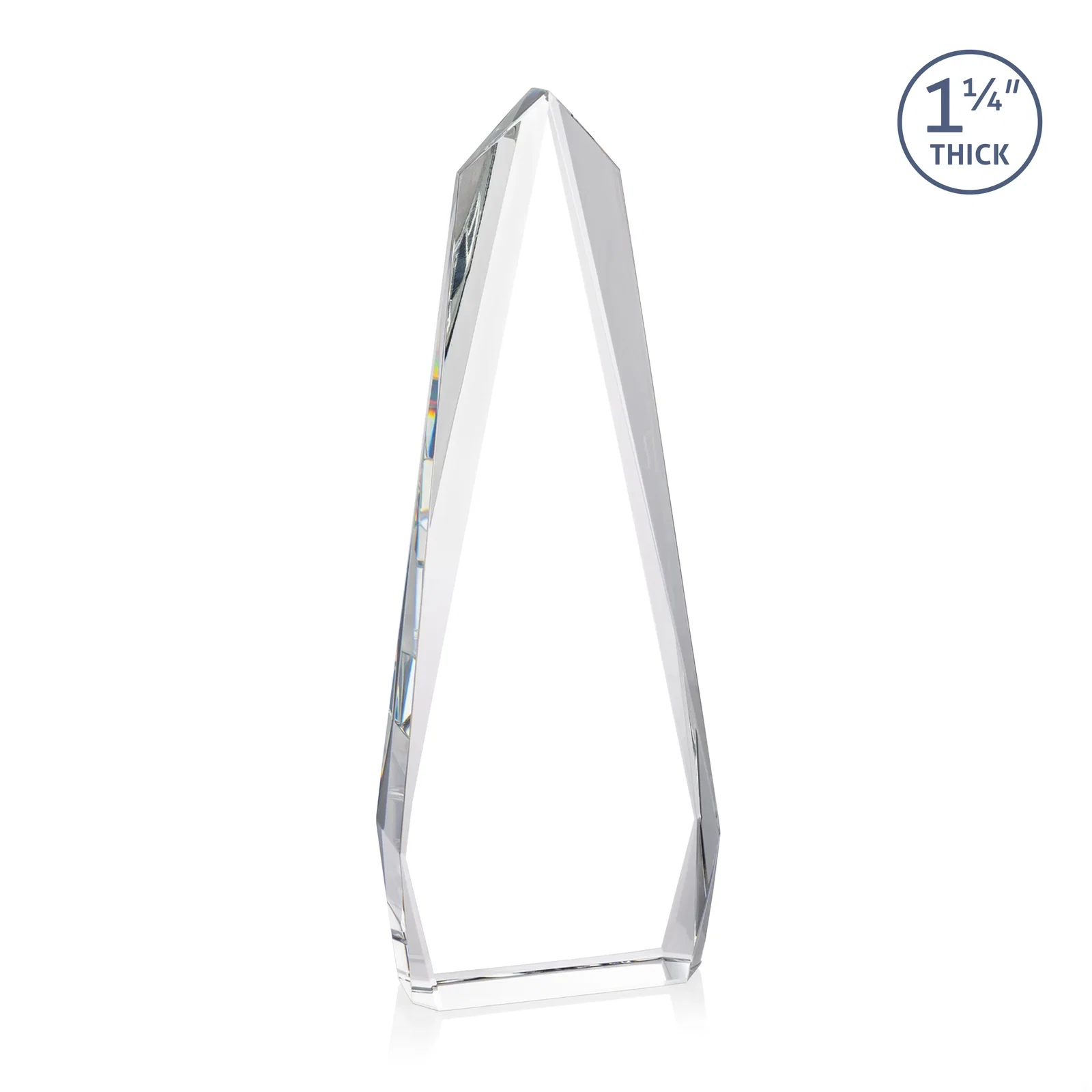 Personalized Faceted Optical Crystal Tapered Obelisk Award, awards for employee recognition