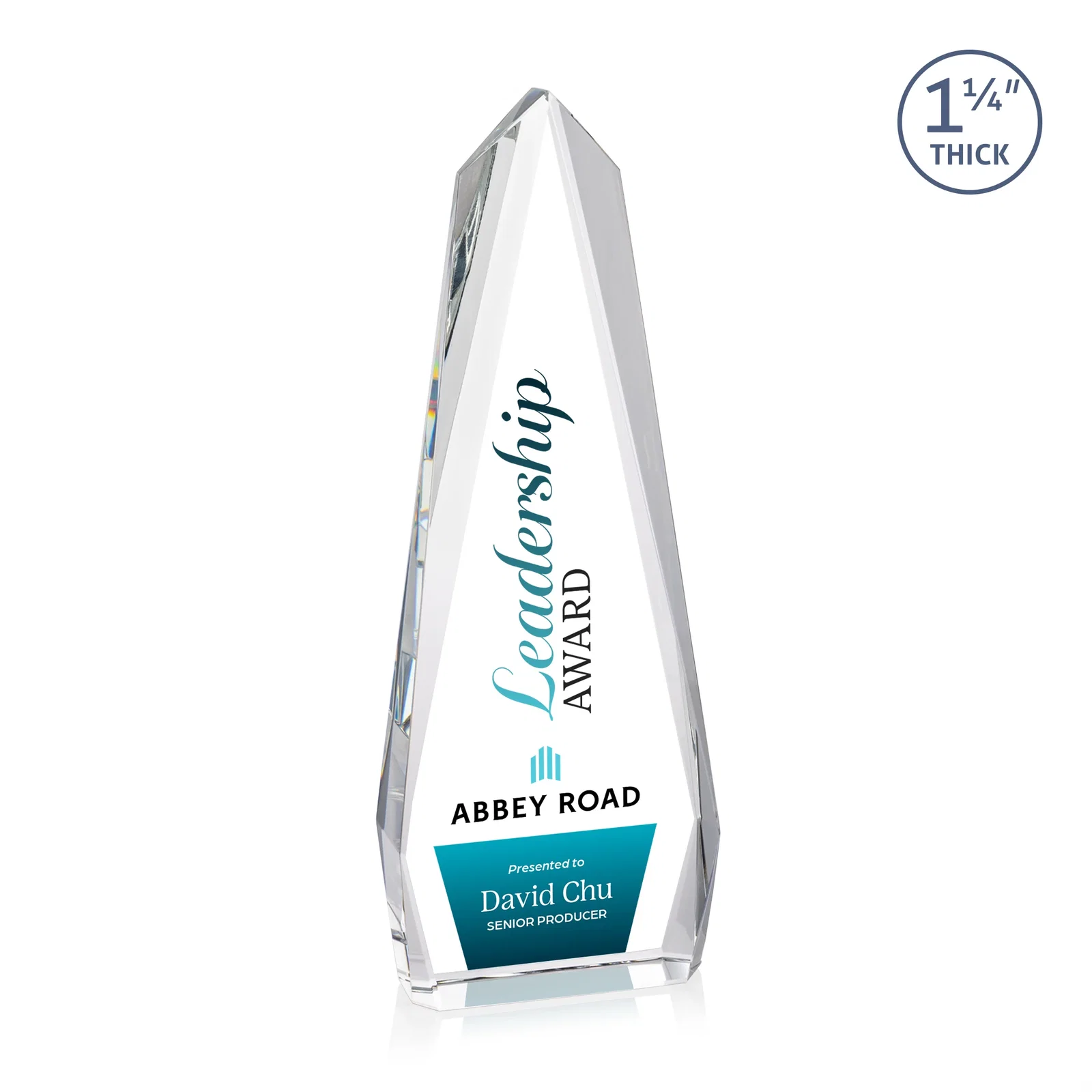 Custom Faceted Optical Crystal Tapered Obelisk Award, awards for safety achievement programs