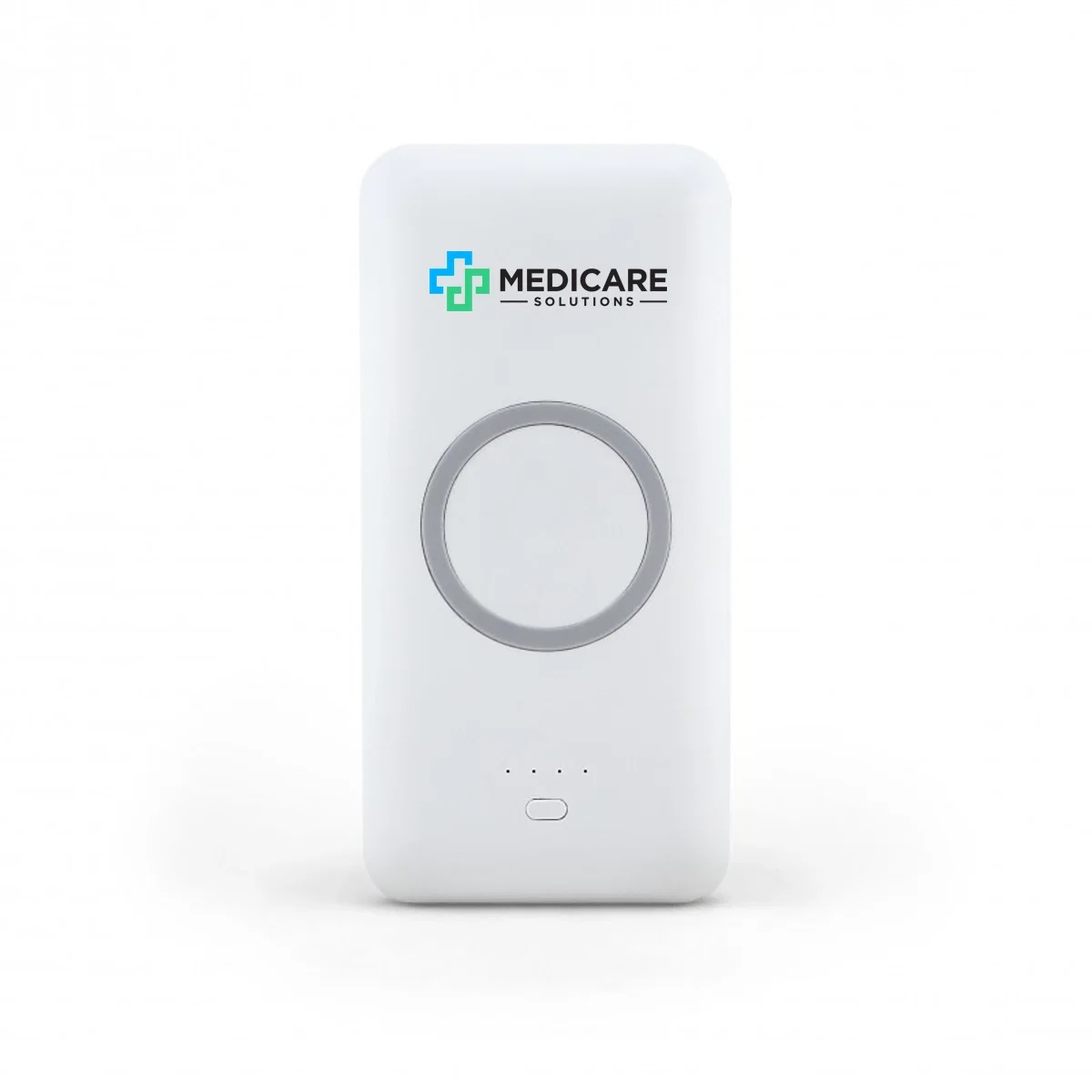 Ten thousand milliamp power bank with a slim rectangular body