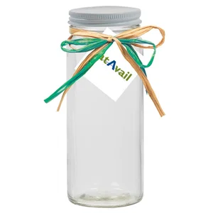 Chic Glass Mason Jar with Raffia Bow