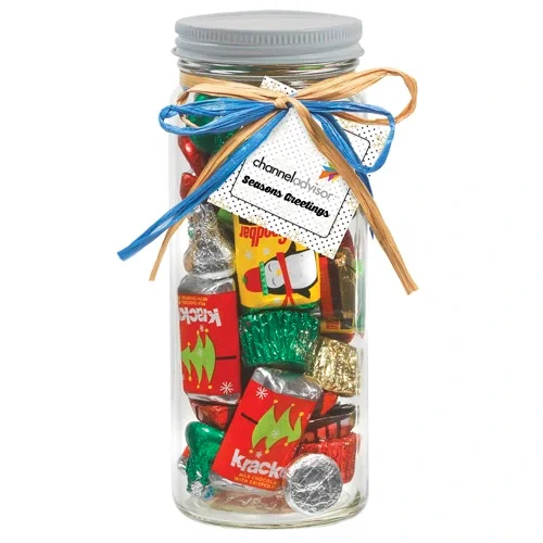 Chic Glass Mason Jar with Raffia Bow — view 3