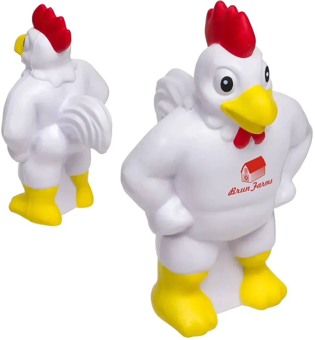 Custom Chicken Mascot stress reliever, chicken-shaped promotional squeeze ball for branded school spirit giveaways