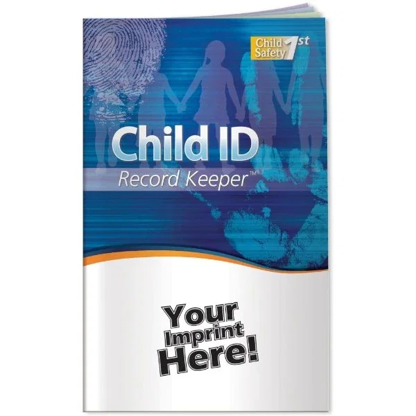 Child ID & Safety Record Booklet cover with abduction-prevention tips for the home