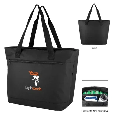 Split compartment cooler tote bag built to carry 34 cans