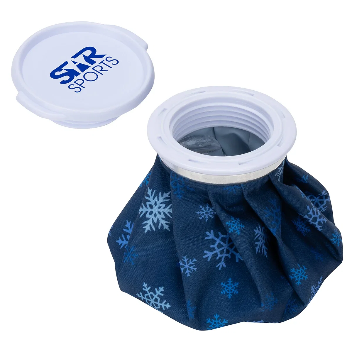 Chiller Medium Ice Bag filled with ice at a gathering, branded ice bag lifestyle shot