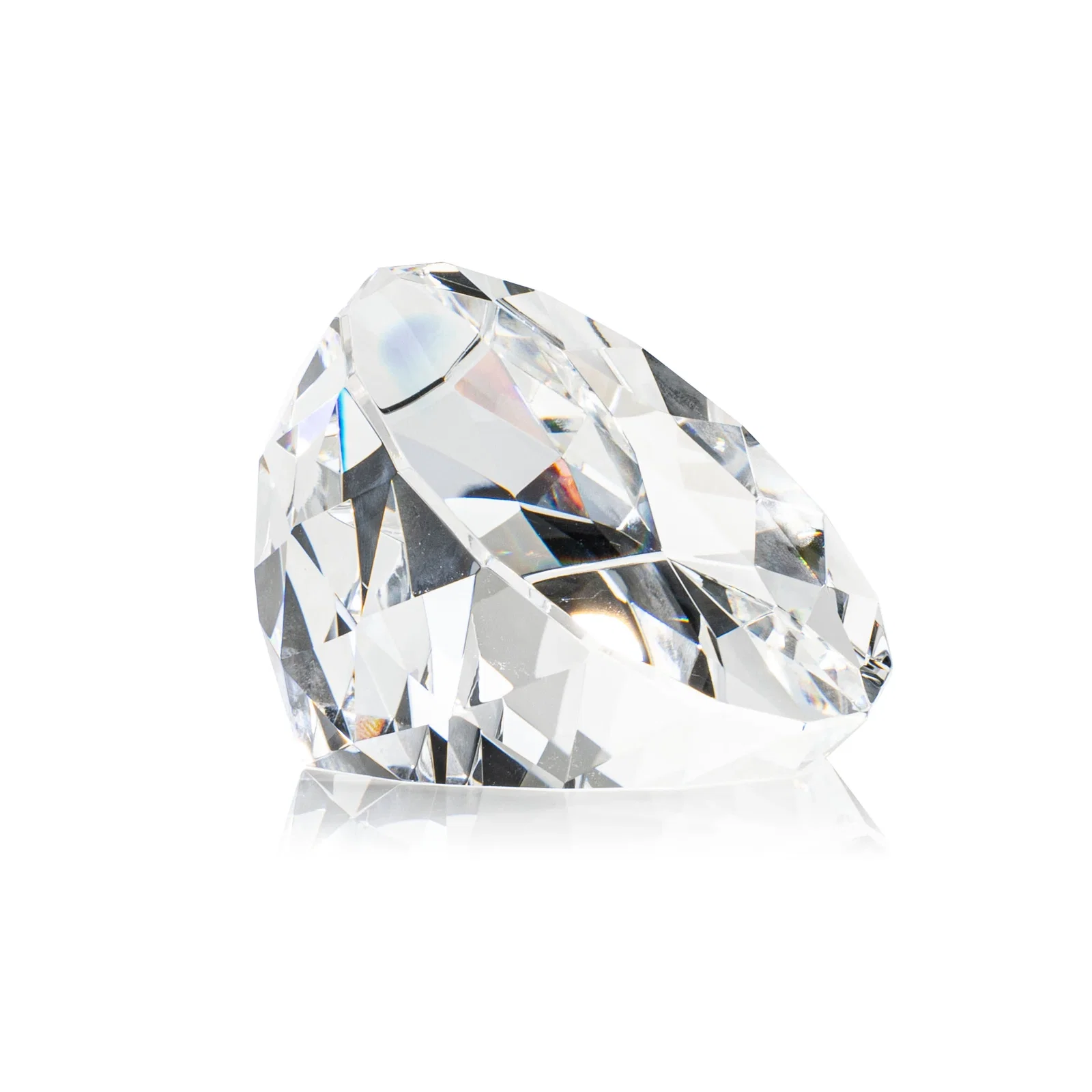 Custom Faceted Round Crystal Paperweight, 3" x 2", client appreciation gift for volunteer appreciation