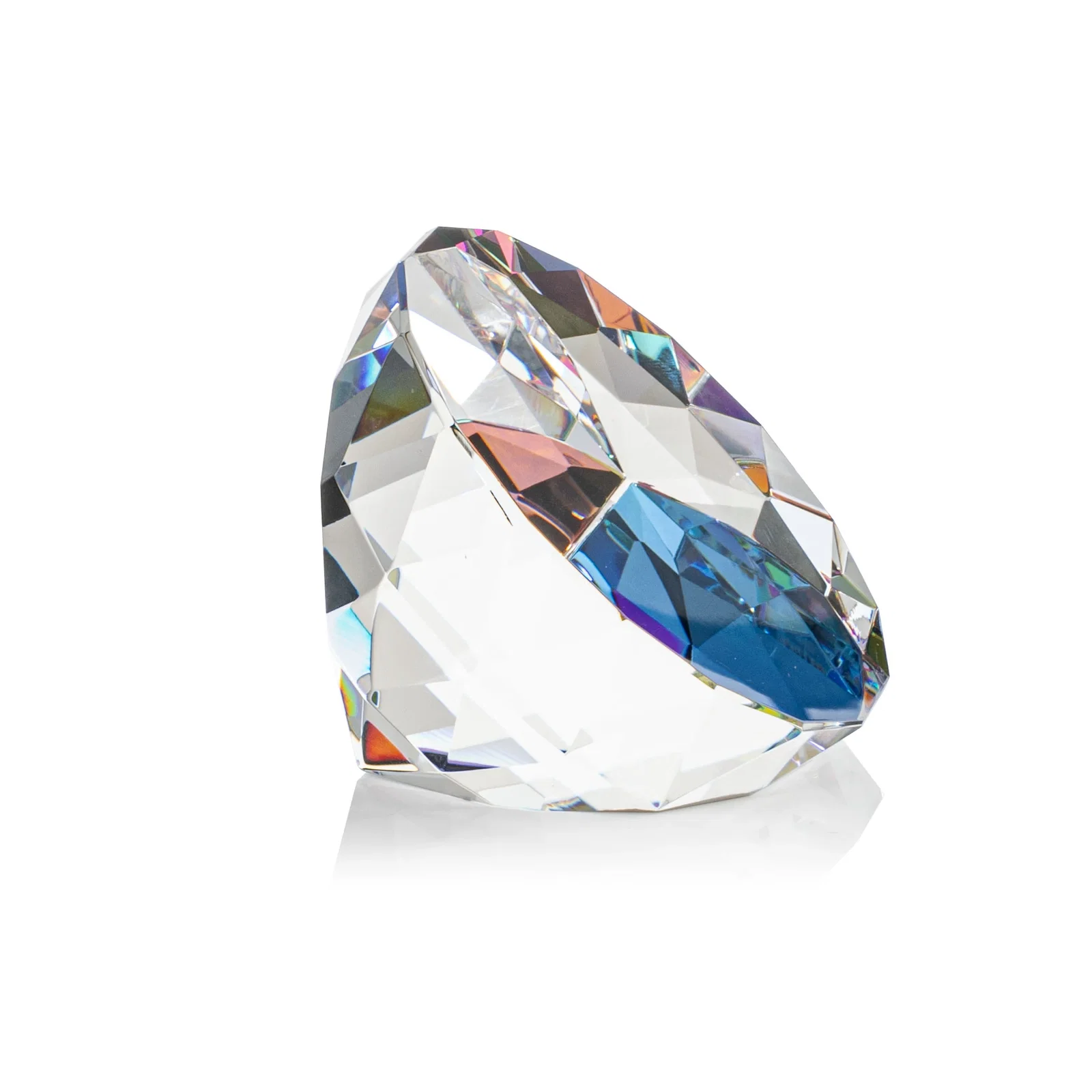 Custom Faceted Round Crystal Paperweight, 3" x 2", client appreciation gift for sales achievement awards