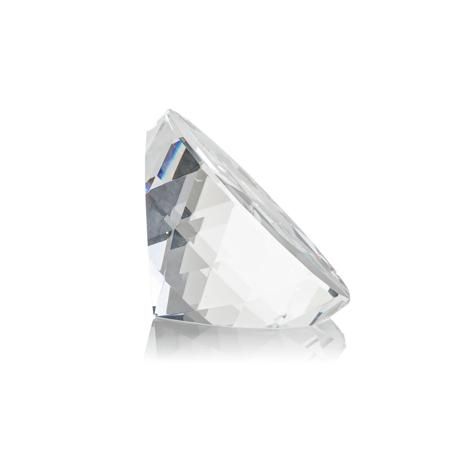 Custom Faceted Round Crystal Paperweight, 3" x 2", client appreciation gift for safety achievement programs