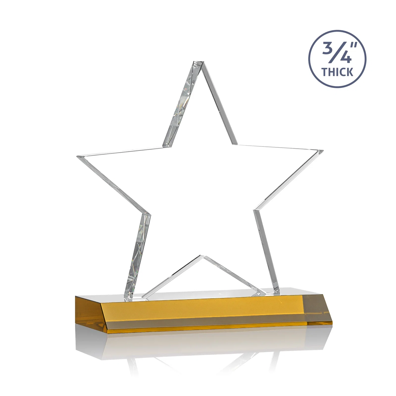 Customized Optical Crystal Star Award on Clear-Front Mitered Base for graduation ceremonies