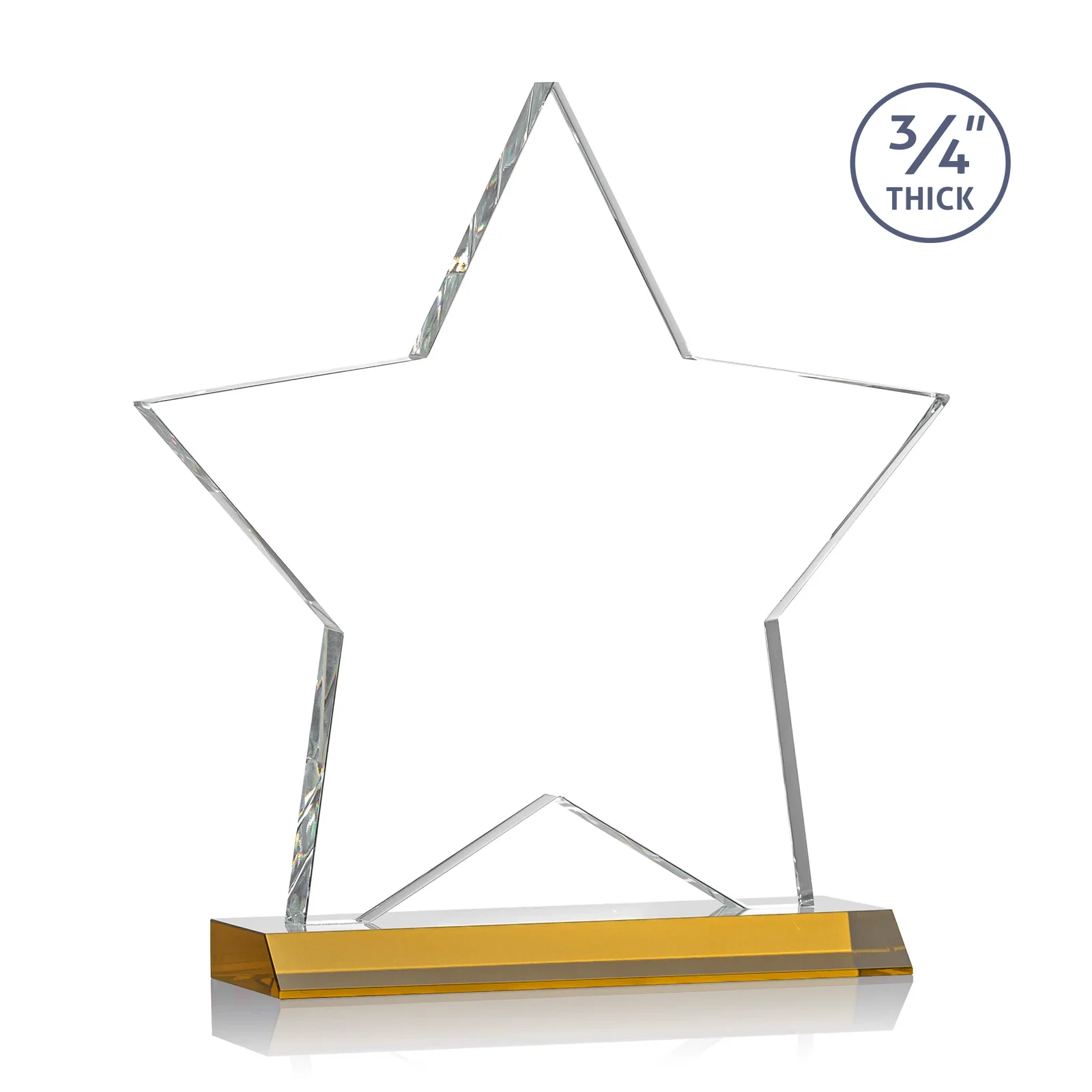 Customized Optical Crystal Star Award on Clear-Front Mitered Base for volunteer appreciation
