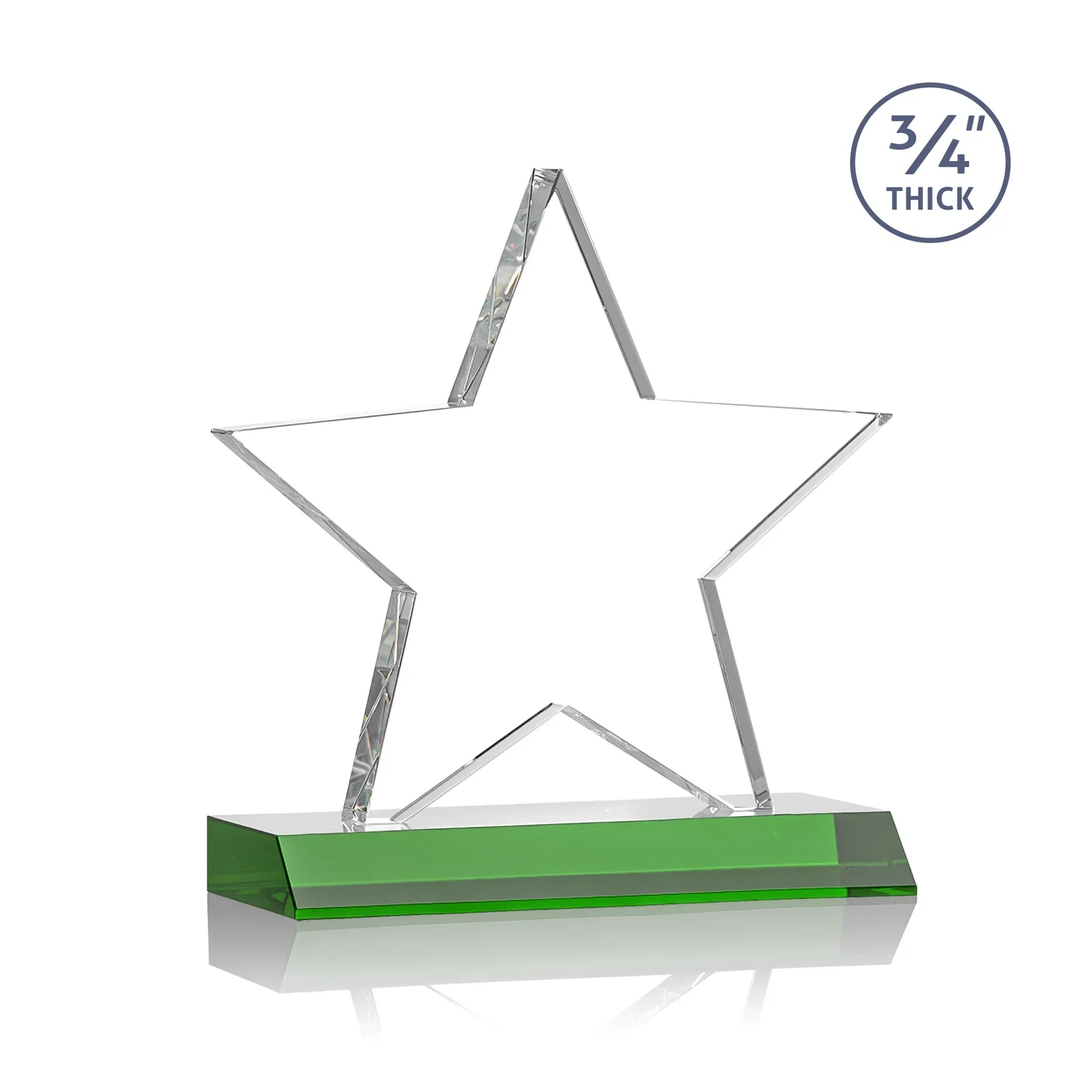 Customized Optical Crystal Star Award on Clear-Front Mitered Base for dealer and partner awards