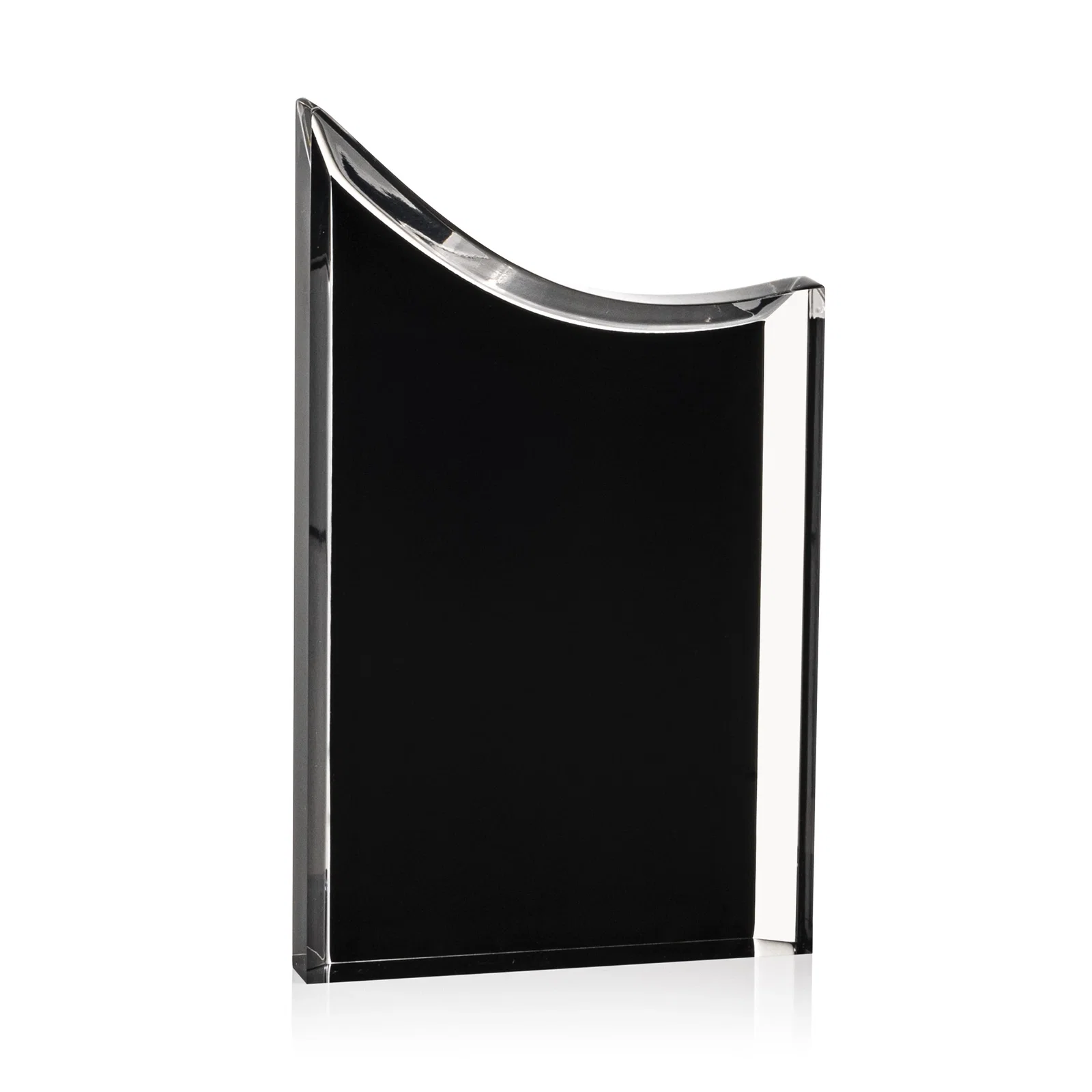 Promotional Curved Acrylic Award with Black Background Panel for employee recognition