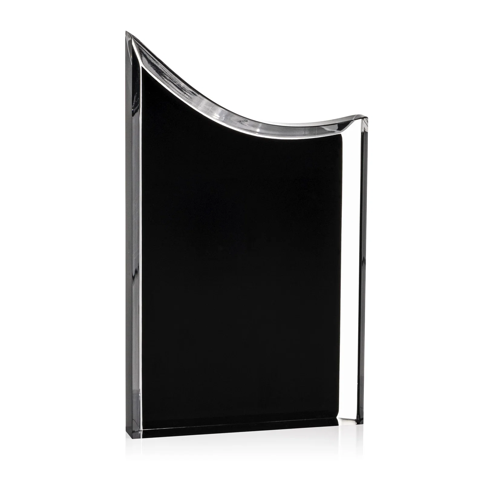 Promotional Curved Acrylic Award with Black Background Panel for corporate award ceremonies