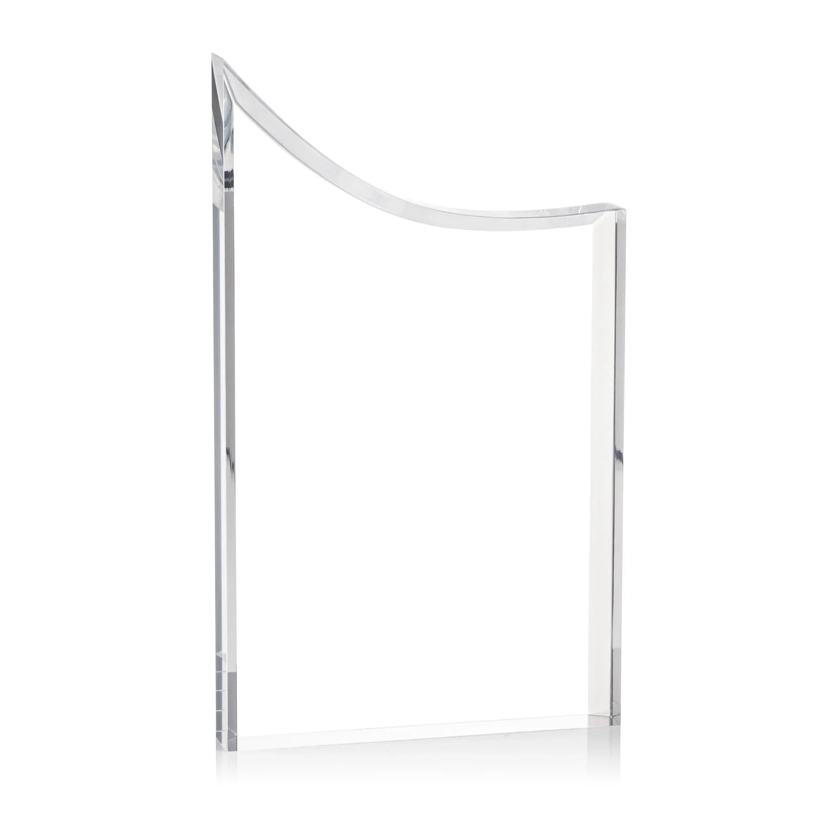 Promotional Curved Acrylic Award with Black Background Panel for retirement presentations