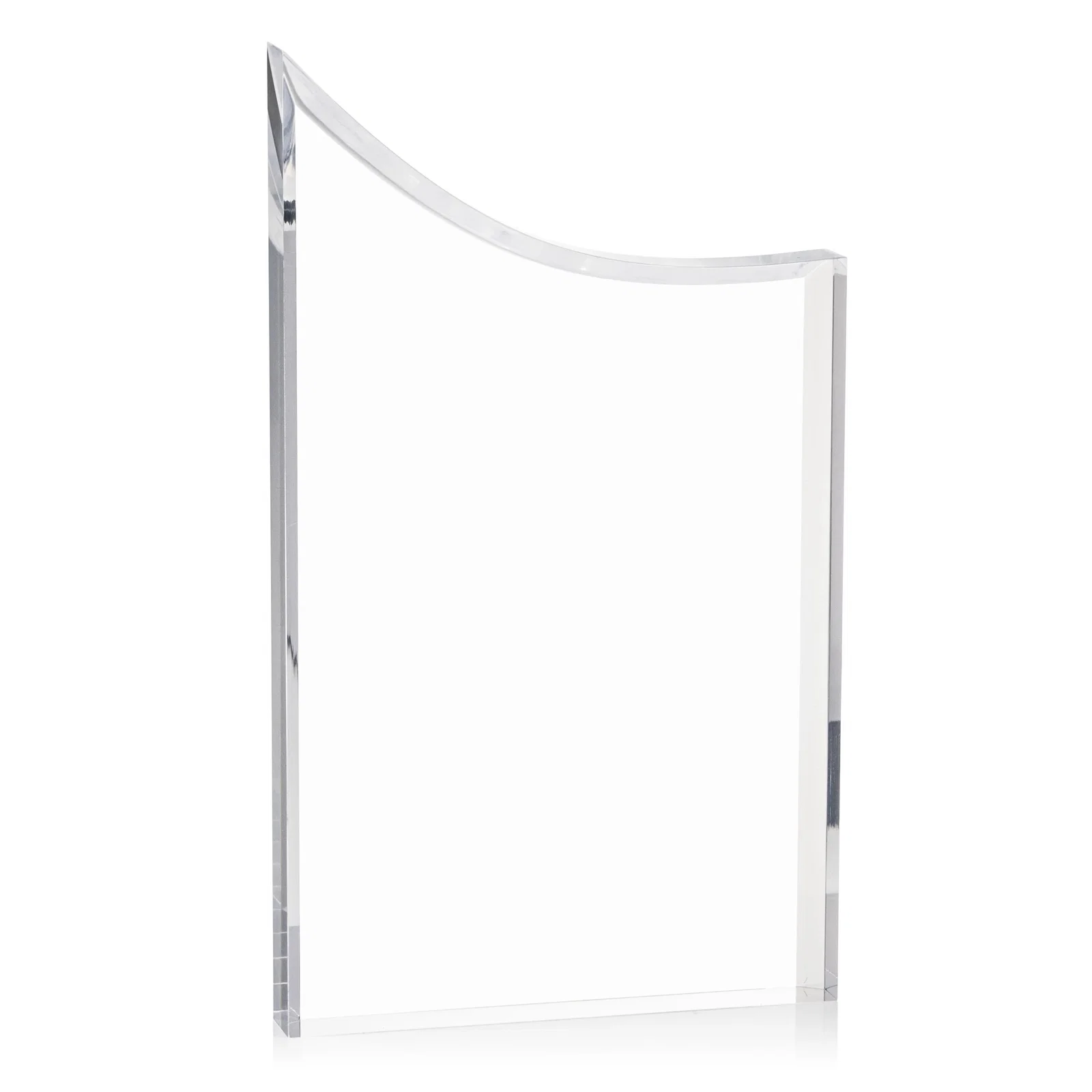 Promotional Curved Acrylic Award with Black Background Panel for team milestone celebrations