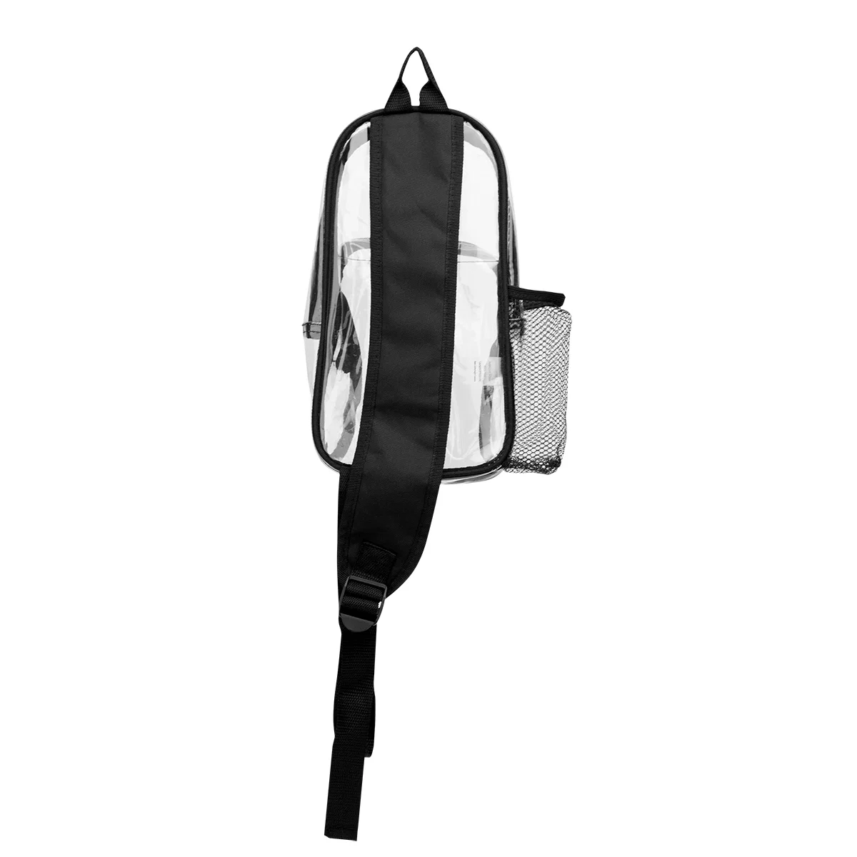 Front zipper running along the see through panel