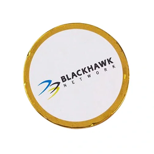 Chocolate Coin with Full-Color Custom Label — view 2