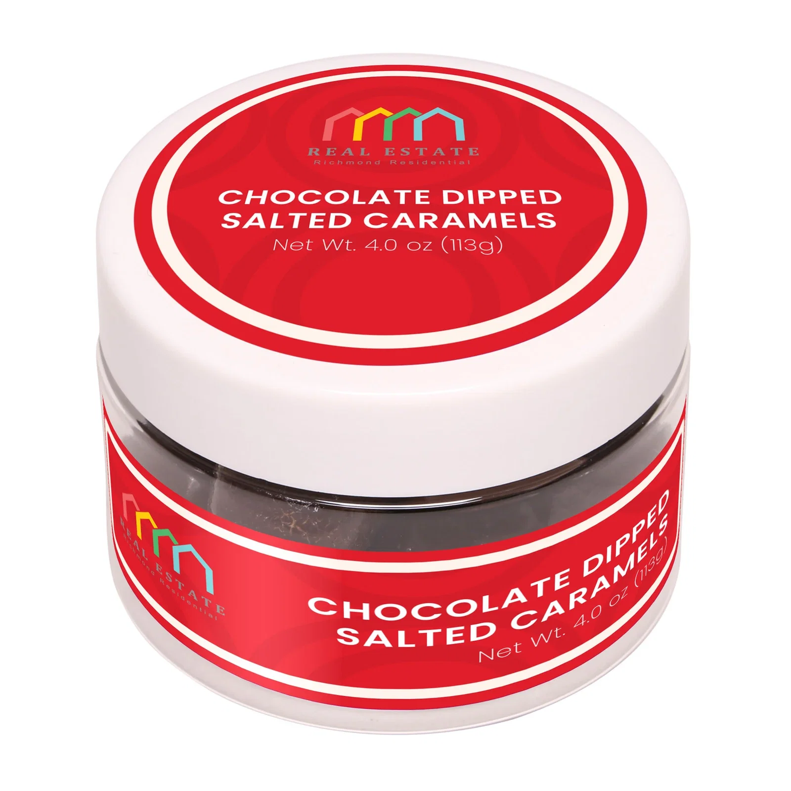 Chocolate Dipped Salted Caramels in a Jar — view 2