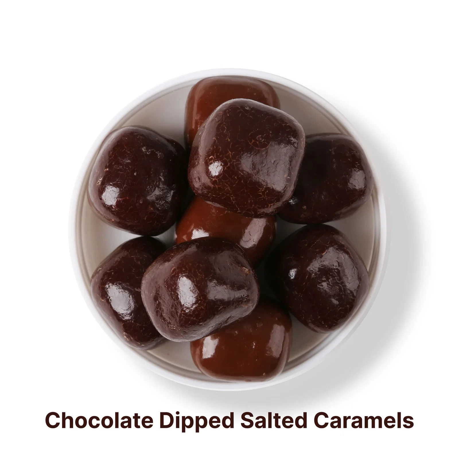 Chocolate Dipped Salted Caramels in a Jar — view 3