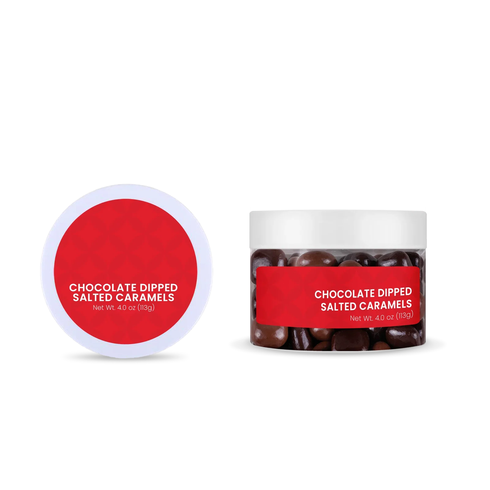 Chocolate Dipped Salted Caramels in a Jar — view 4