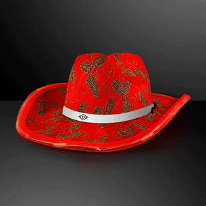 Christmas Cowboy Hats, Holly & Lights With Band