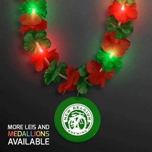 Christmas Hawaiian LED Lei with Medallion — view 10