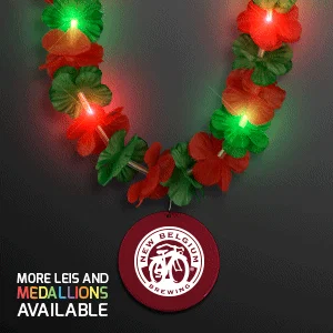 Christmas Hawaiian LED Lei with Medallion — view 4