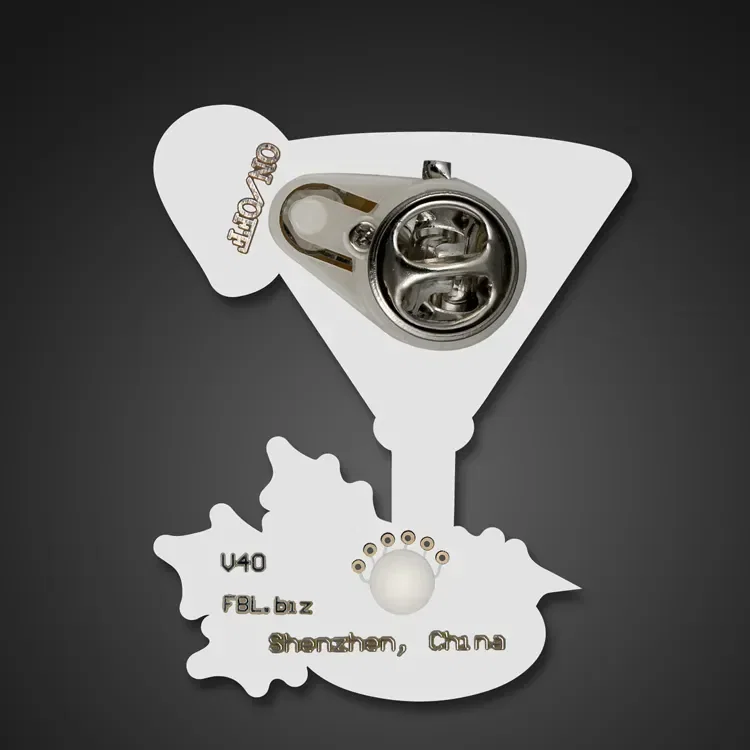 Christmas Martini Light-Up LED Lapel Pin — view 3