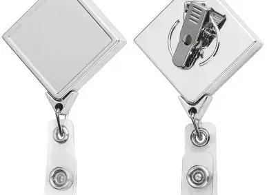 Custom Chrome JUMBO Diamond Badge Reel — view 2
