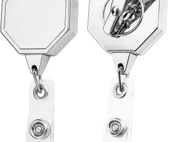 Custom Chrome JUMBO Octagon Badge Reel — view 2