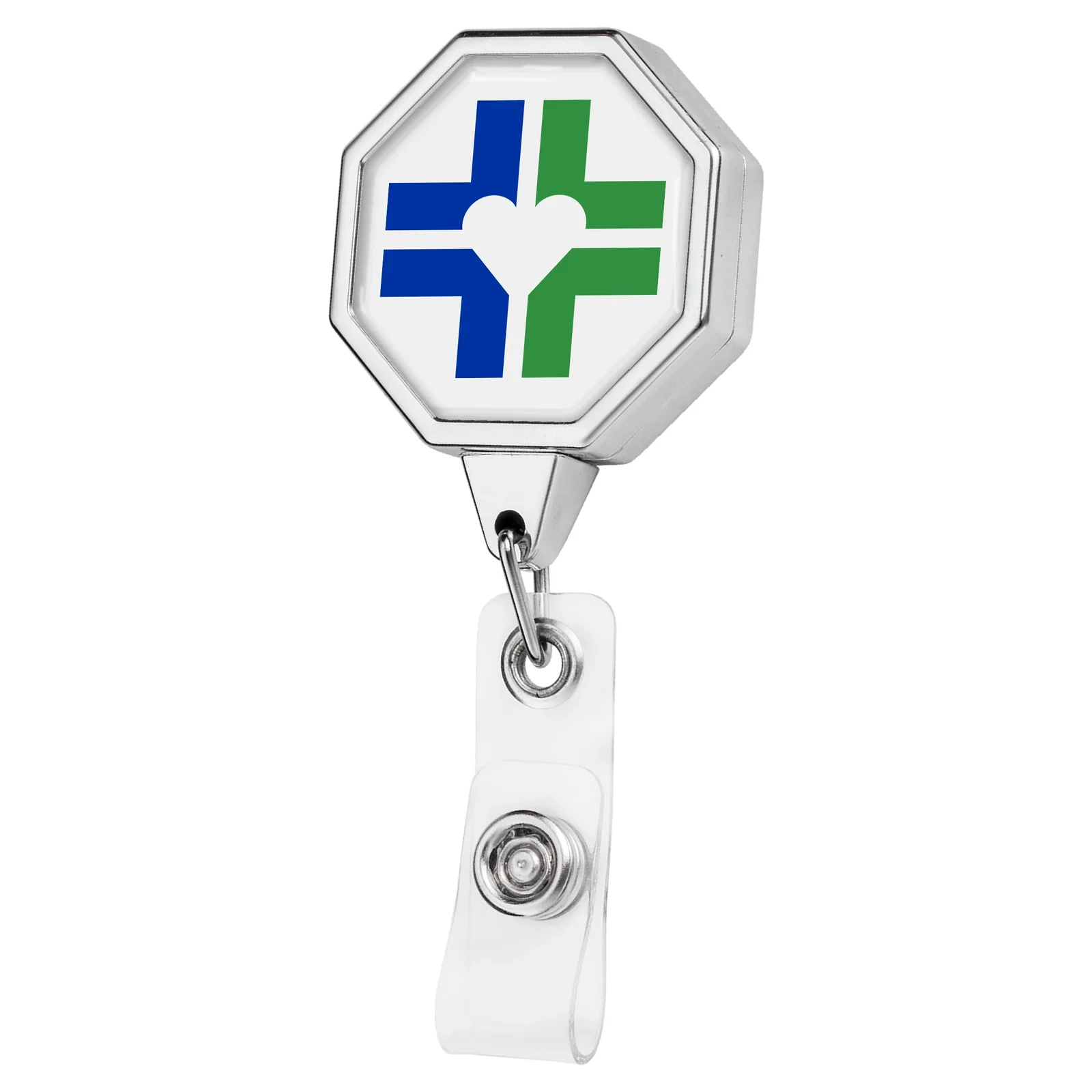 Custom Chrome JUMBO Octagon Badge Reel — view 3