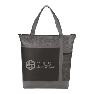 Chrome Non-Woven Zipper Convention Tote