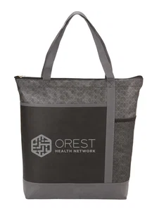 Chrome Non-Woven Zipper Convention Tote